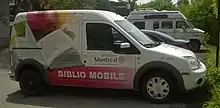 Camionnette de Biblio mobile de l'arrondissement Sud-Ouest.