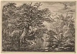 Les Voyageurs (c. 1650), gravure.