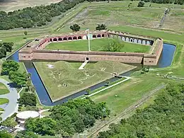 Fort Pulaski Monument national au sud-est, coin supérieur droit