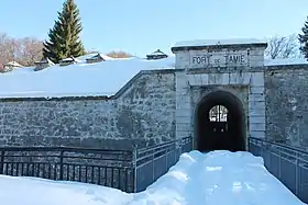 Entrée du fort de Tamié, sous la neige (hiver 2017)