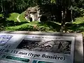 Accès et explicatif sur la tourelle Bussière sur un panneau touristique.