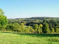 Fosses (95), vue sur la vallée de l'Ysieux depuis le nord-ouest