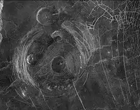 Image radar de la surface de Vénus montrant la Fotla Corona