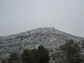 Vue de la montagne en hiver.