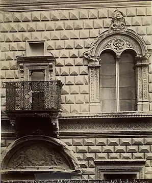 Détail de la façade, photo historique de Pietro Poppi (1833-1914).