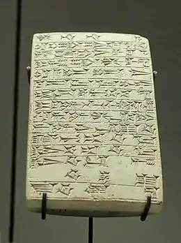 Tablette de fondation d'un temple de Nanaya construit par des rois de Larsa, XIXe siècle av. J.-C.