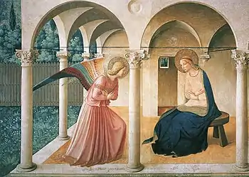 L'Annonciation de Fra Angelico avec l'hortus conclusos