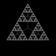 Un arbre fractal peut être engendré par un triangle de Sierpiński.
