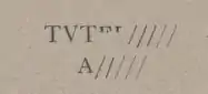 Transcription imprimé du texte original. Des hachures indiquent les endroits où l'original est lacunaire.