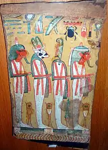 Fragment interne de sarcophage, bois de sycomore, XXIe dynastie.