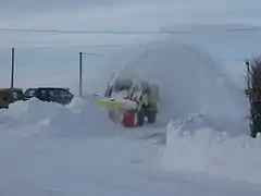 Déneigement au col de Bonnecombe à la "fraise".