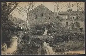 Carte postale de la cascade du moulin (1922)