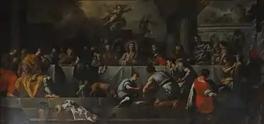 Toile de Francesco Solimena (1717) sur le côté ouest du « grand  réfectoire ».