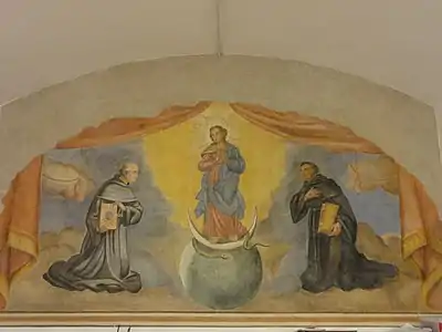 Immaculée Conception avec les saints Bernard et François, fresque dans la chapelle Saint-Bernard.