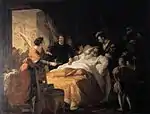 La Mort de Léonard de Vinci dans les bras de François Ier, François-Guillaume Ménageot, 1781, Musée Hôtel Morin (prêt au Château d'Amboise jusqu'en 2019)