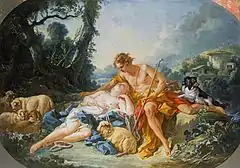 François Boucher, Daphnis raconte à Chloé la légende d'Écho, 1743.