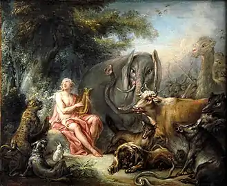Orphée charmant les animaux par François Boucher (1740).
