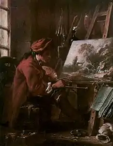 Le Peintre dans son atelier (1720), Paris, musée du Louvre.