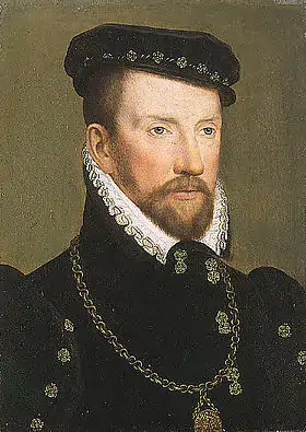 Gaspard II de Coligny, portant un médaillon de l'ordre.