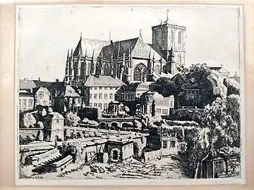 La Basilique, 18 septembre 1913 (Eau-forte ; Inv. Kunel nº 325 ; 45 x 35 cm ; 1er état), Collection privée