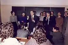 Visite du président François Mitterrand au lycée français de Sofia en 1989.