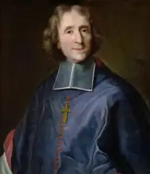 Portrait d'un ecclésiastique vêtu de bleu.