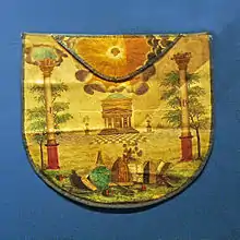 photo en couleur d'un décor maçonnique du XIXe siècle
