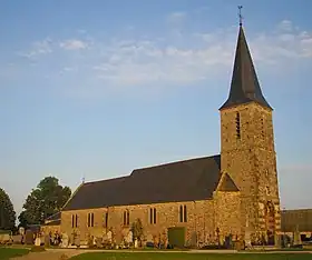 L'église de Carville à clocher octogonal.