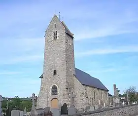 L'église Saint-Jean-Baptiste à La Mancellière-sur-Vire.