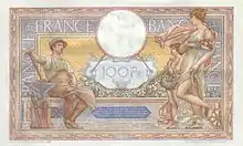 100 francs Luc Olivier Merson, Face verso