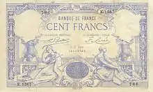 100 francs bleu 1882, Face recto