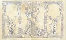 100 francs bleu 1882, Face verso