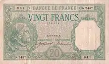 20 francs Bayard, Face recto
