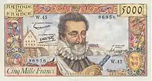 5 000 francs Henri IV, Face recto