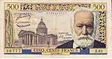 500 francs Victor Hugo, Face recto