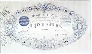 500 francs bleu 1882, Face recto