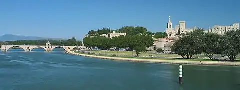 Le fleuve Rhône à Avignon.