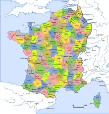 Les départements en 1801