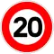 Limité à 20 km/h.