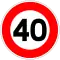 Limité à 40 km/h.