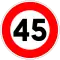 Limité à 45 km/h.