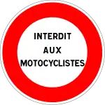 B19. Autres interdictions dont la nature est indiquée par une inscription sur le panneau.