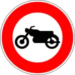 B9h. Accès interdit aux motocyclettes et motocyclettes légères, au sens de l’article R.311-1 du code de la route.