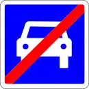 Symbole Fin de route à accès réglementé
