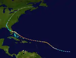 Parcours de l'ouragan Frances