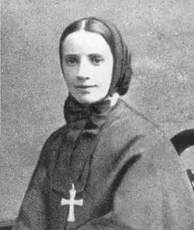 Sainte Francesca Saverio Cabrini (1950-1917) fondatrice des Missionnaires du Sacré-Cœur de Jésus, à qui la villa doit son nom actuel.
