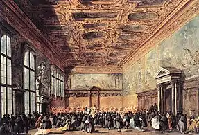 L'Audience accordée par le doge de Venise dans la salle du Collège au palais ducal, Musée du Louvre Paris