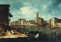 Venise, le Grand Canal avec San Geremia et l'entrée du Cannaregio, Francesco Guardi Musée d'Art de Baltimore.