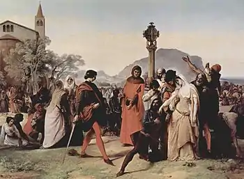 Illustration de la révolte des Vêpres siciliennes par Francesco Hayez
