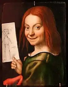 Portrait d'un enfant avec dessin
